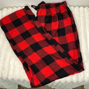 Old Navy Red and Black Plaid Men's Pants